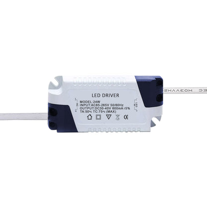 High Power LED Driver with DC Connector – 24W to 60W - 24W 600mA, Single