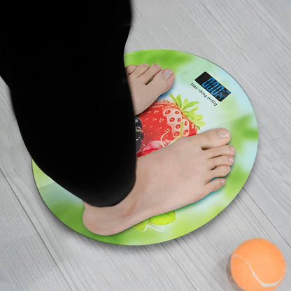 Round Glass Bathroom Scale – Hearts, Strawberries or Gemstones Print, 180 kg - photo 11