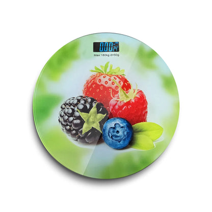 Round Glass Bathroom Scale – Hearts, Strawberries or Gemstones Print, 180 kg - photo 20
