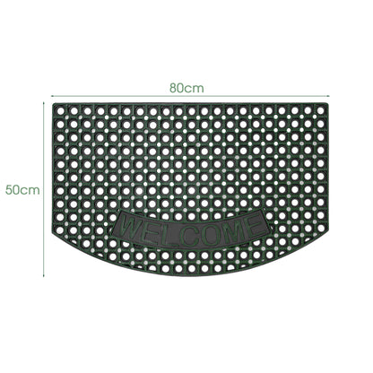 Half-Moon Rubber Ring Door Mat – 80 x 50 cm, Black, 1, 3, 5 or 10 Mats - photo 2