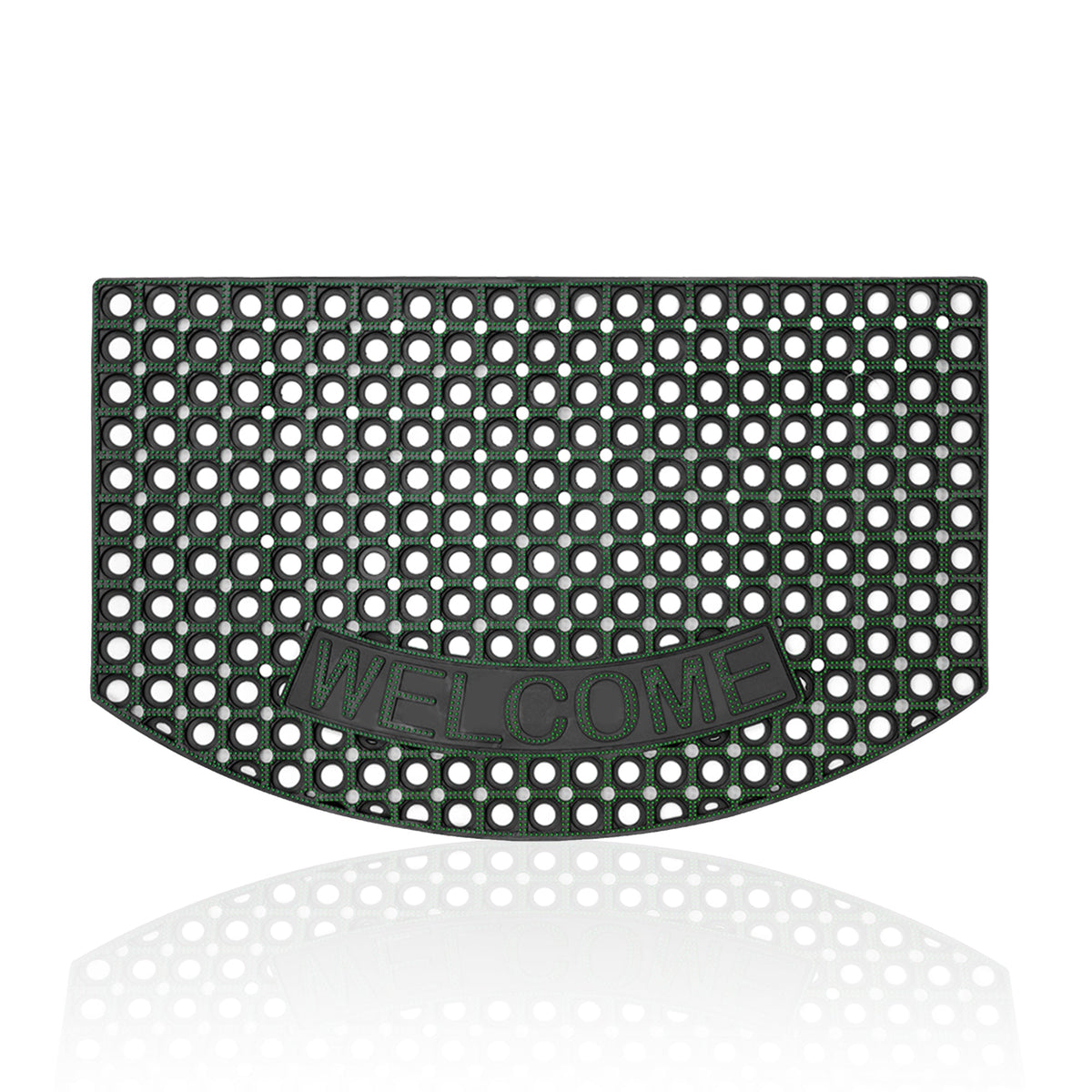 Half-Moon Rubber Ring Door Mat – 80 x 50 cm, Black, 1, 3, 5 or 10 Mats - Half-Moon, 80 x 50 cm, 1 Mat
