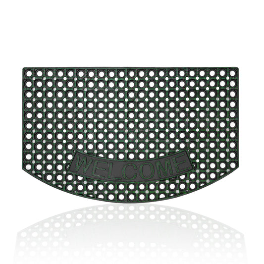 Half-Moon Rubber Ring Door Mat – 80 x 50 cm, Black, 1, 3, 5 or 10 Mats - Half-Moon, 80 x 50 cm, 1 Mat