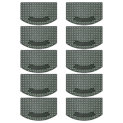 Half-Moon Rubber Ring Door Mat – 80 x 50 cm, Black, 1, 3, 5 or 10 Mats - Half-Moon, 80 x 50 cm, 10 Mats
