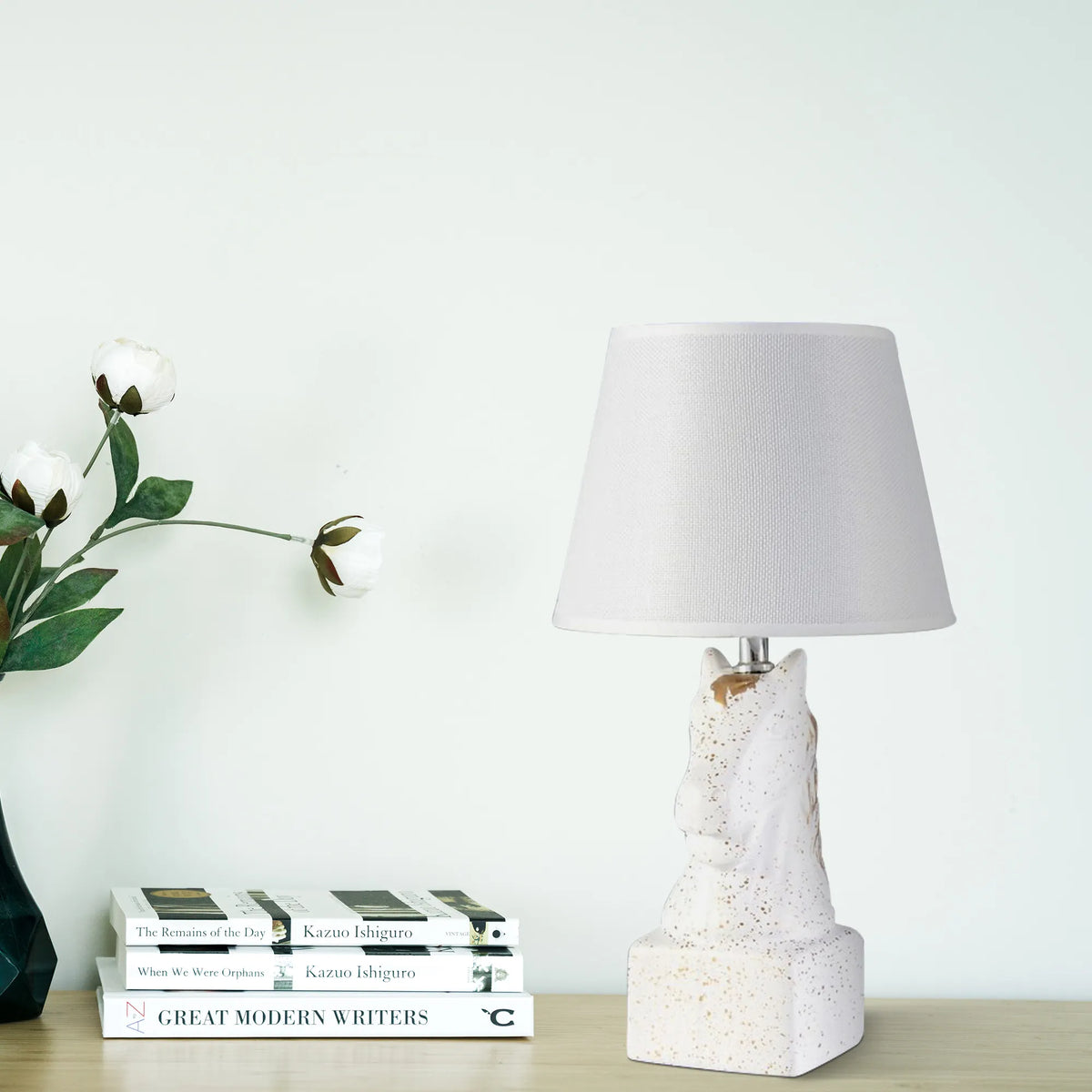 Horse Head Table Lamp with Linen Shade - photo 11