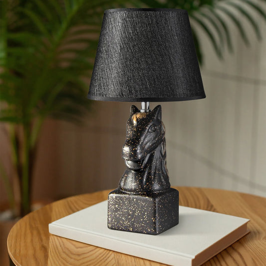 Horse Head Table Lamp with Linen Shade