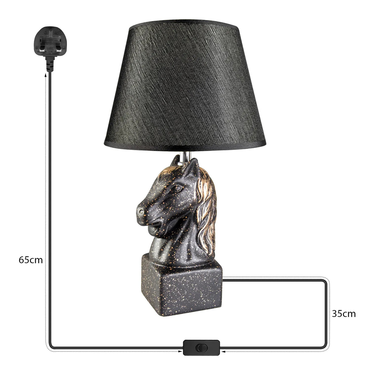 Horse Head Table Lamp with Linen Shade - photo 2