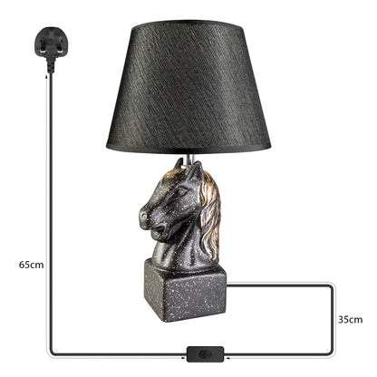 Horse Head Table Lamp with Linen Shade - photo 2