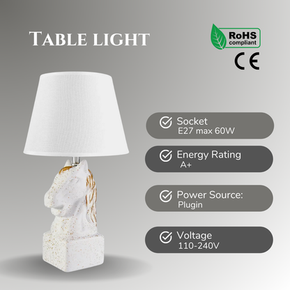 Horse Head Table Lamp with Linen Shade - photo 3