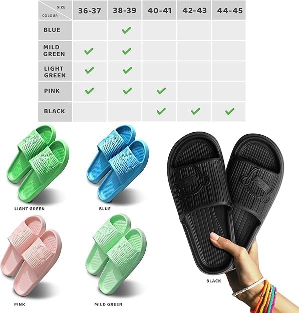 EVA Sliders for Men & Women – Non-Slip Sole, Black, Green, Mint or Pink - photo 2