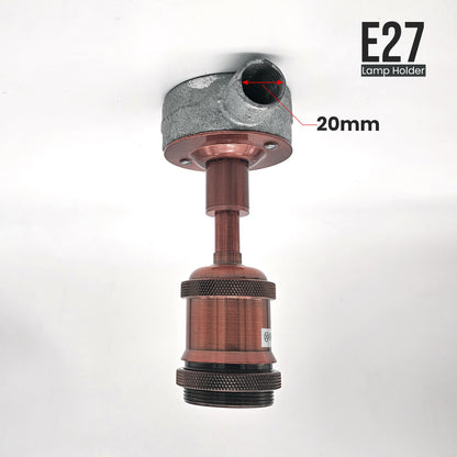 Conduit Ceiling Light Fitting – 20 mm Galvanised Box, Copper or Brass E27 - photo 3