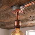 Conduit Ceiling Light Fitting – 20 mm Galvanised Box, Copper or Brass E27