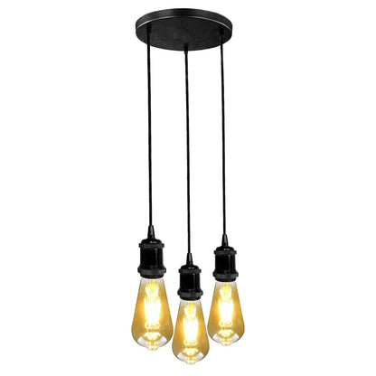 3-Light Cluster Pendant – Black Twisted Flex, E27 - photo 5