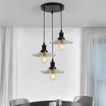 3-Light Black Pendant Cluster – Cages, Domes, Glass or Flat Shades