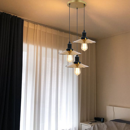 3-Light Black Pendant Cluster – Cages, Domes, Glass or Flat Shades - photo 2