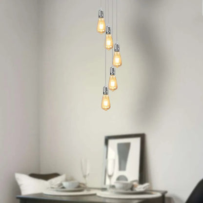 5-Light Cluster Pendant – 120 mm Rose, Adjustable Drops, E27 - photo 3