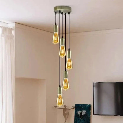 5-Light Cluster Pendant – 120 mm Rose, Adjustable Drops, E27