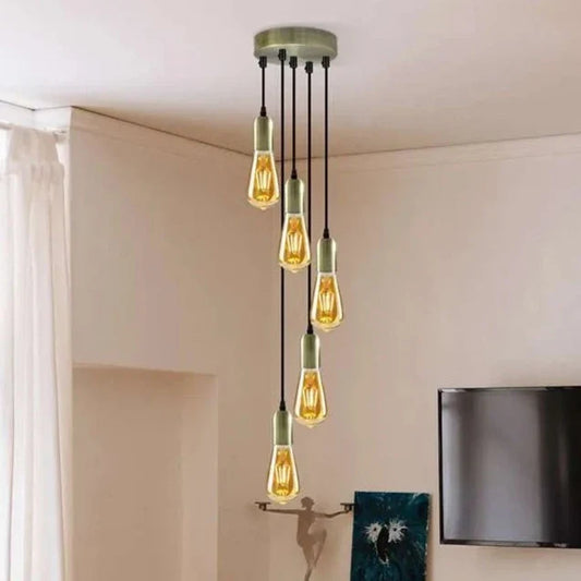 5-Light Cluster Pendant – 120 mm Rose, Adjustable Drops, E27