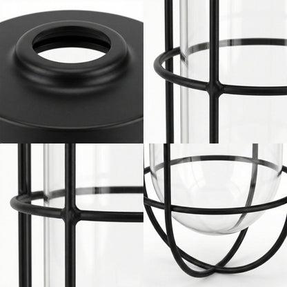 Industrial Cage Ceiling Light with Clear Glass Shade E27 - photo 3