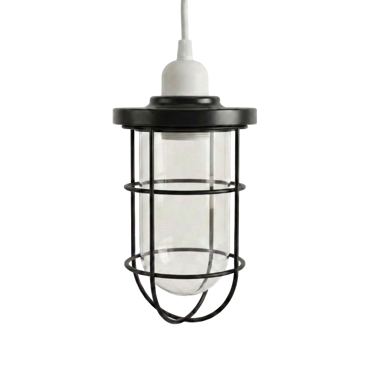 Industrial Cage Ceiling Light with Clear Glass Shade E27 - photo 8