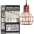Cage Pendant Light – Rubber Cable, Optional Chain, E27, 4 Finishes