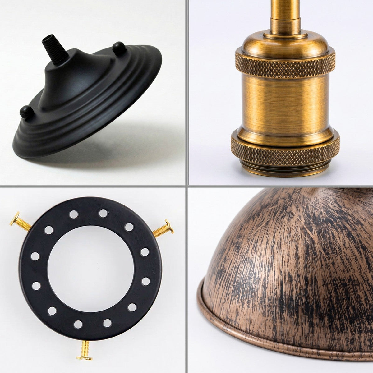 Industrial Semi-Flush Ceiling Light – E27, Dome or Flat Shade - photo 10