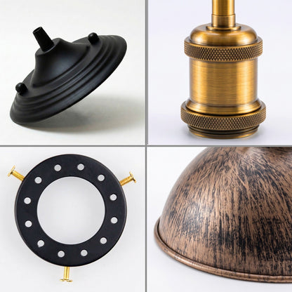 Industrial Semi-Flush Ceiling Light – E27, Dome or Flat Shade - photo 10