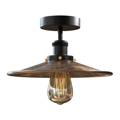 Industrial Semi-Flush Ceiling Light – E27, Dome or Flat Shade - photo 47