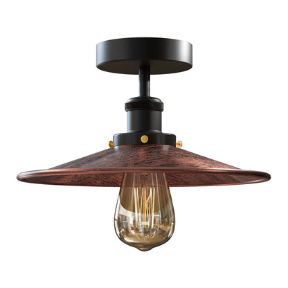 Industrial Semi-Flush Ceiling Light – E27, Dome or Flat Shade - photo 49
