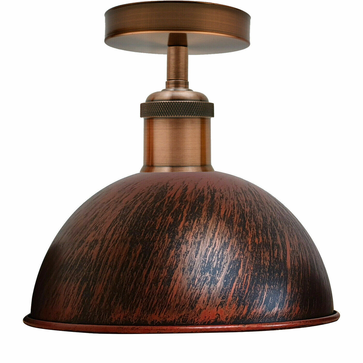 Industrial Semi-Flush Ceiling Light – E27, Dome or Flat Shade - photo 42