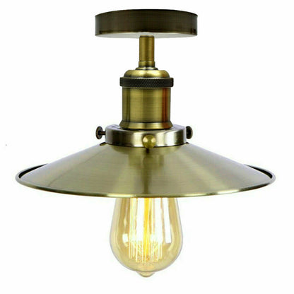 Industrial Semi-Flush Ceiling Light – E27, Dome or Flat Shade - photo 45