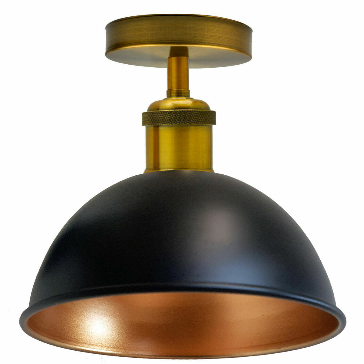 Industrial Semi-Flush Ceiling Light – E27, Dome or Flat Shade - photo 43