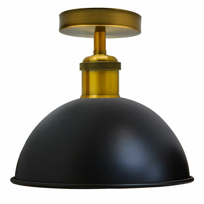 Industrial Semi-Flush Ceiling Light – E27, Dome or Flat Shade - photo 38