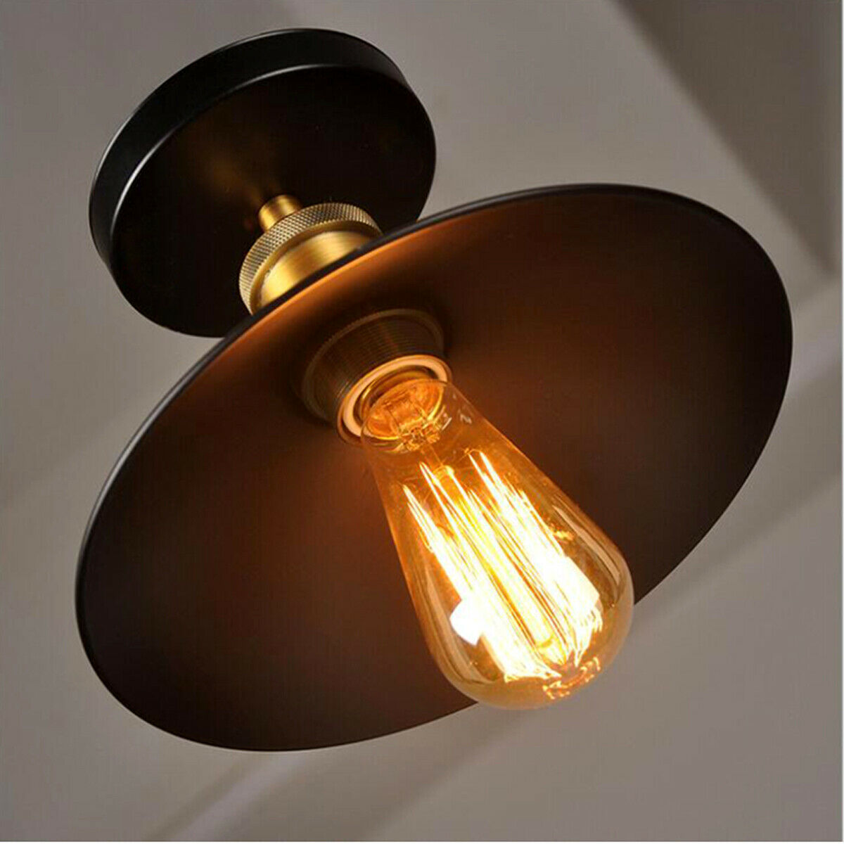 Industrial Semi-Flush Ceiling Light – E27, Dome or Flat Shade - photo 23