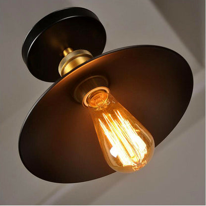 Industrial Semi-Flush Ceiling Light – E27, Dome or Flat Shade - photo 23