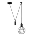 Cage Pendant Light – Swag or Offset Hook, 4 Finishes, E27 - Black, Offset Hook & Cable Weight, Without Bulb