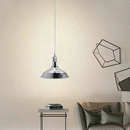 Chrome Pendant Light with Metal Shade – 4 Shade Styles, E27 - photo 4