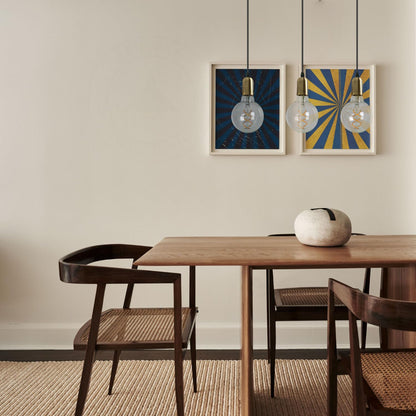 3-Light Cluster Pendant – Bar or Round Plate, 5 Metal Finishes, E27 - photo 8