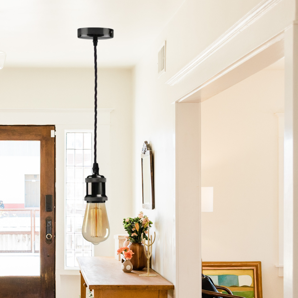 Twisted Cable Pendant Lamp Holder Set – 2 m, E27, 3 Finishes - photo 5