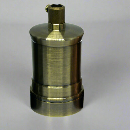 Industrial Aluminium E27 Lamp Holder – Copper, Green Brass or Black - Green Brass, Standard, Single