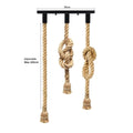 3-Light Knotted Rope Pendant Bar – Black Ceiling Bar, E27