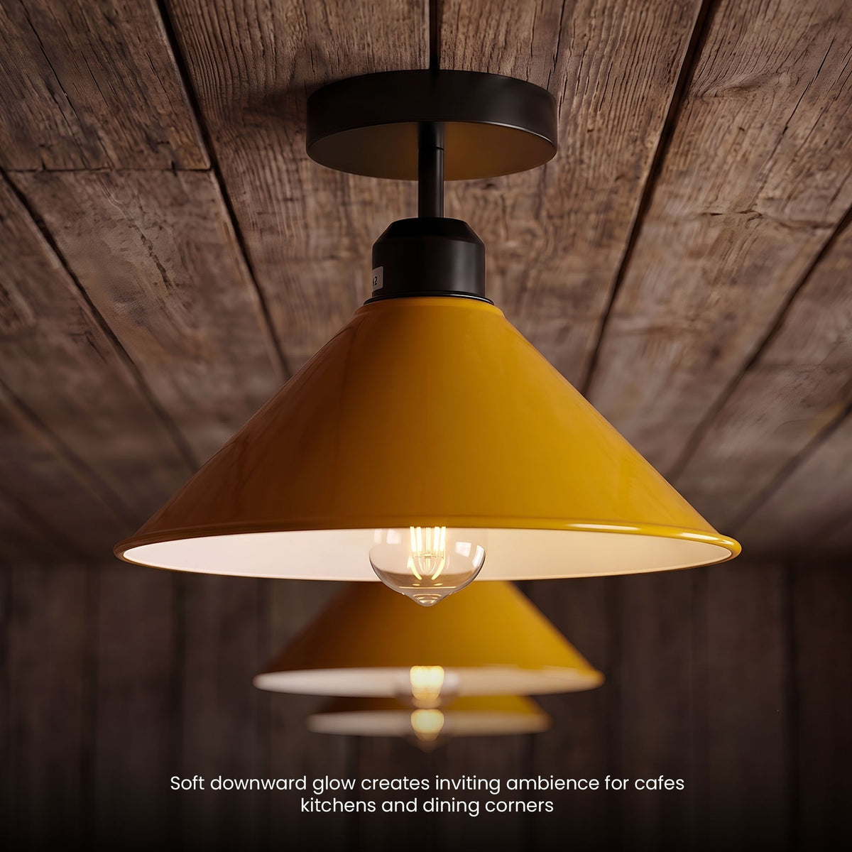 Flush Mount Ceiling Light – Black Fitting, 50+ Shades & Cages, E27 - photo 2