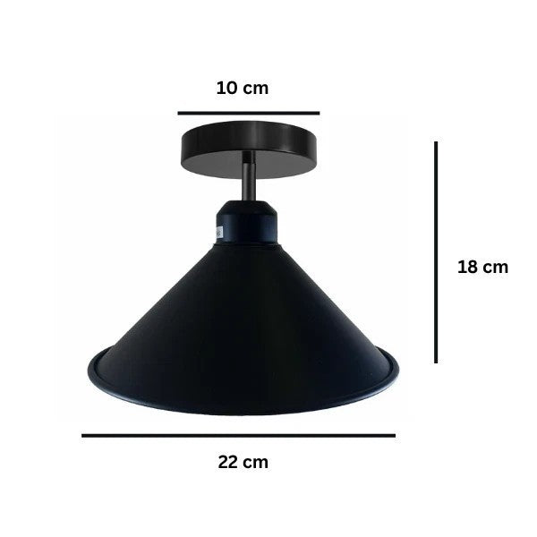 Flush Mount Ceiling Light – Black Fitting, 50+ Shades & Cages, E27 - photo 7