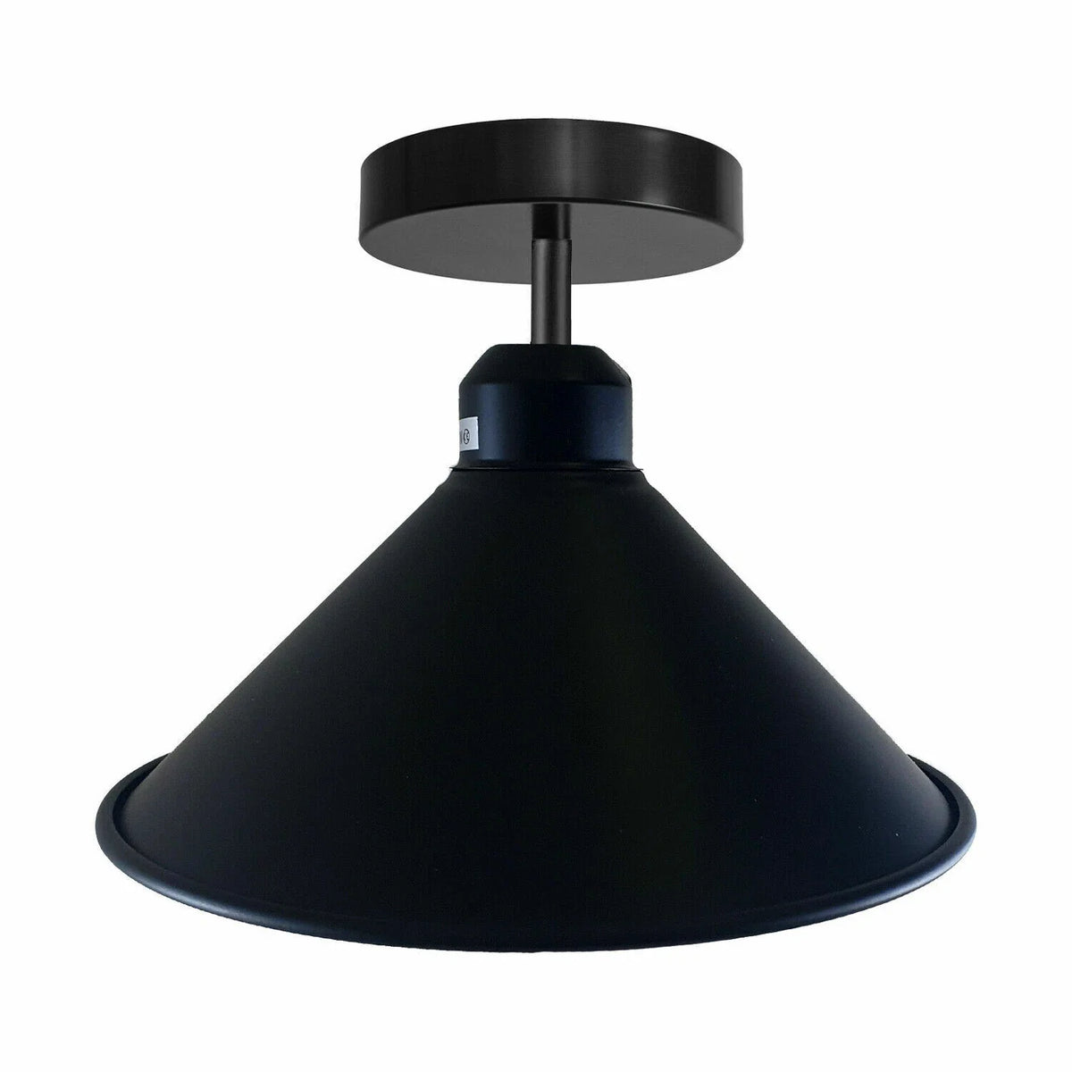 Flush Mount Ceiling Light – Black Fitting, 50+ Shades & Cages, E27 - Black, Flat Cone 22 cm Black & Gold, Without Bulb