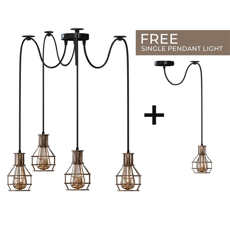 Cage Spider Pendant – 3-Way, or 2-Way + Single Pendant, E27 - photo 6