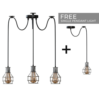 Cage Spider Pendant – 3-Way, or 2-Way + Single Pendant, E27 - photo 8