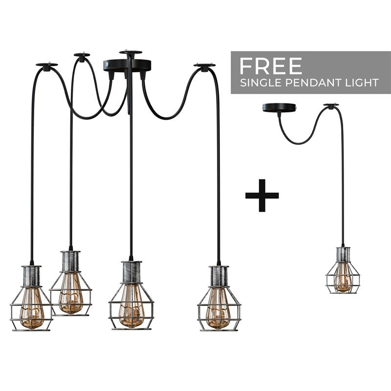 Cage Spider Pendant – 3-Way, or 2-Way + Single Pendant, E27 - photo 9