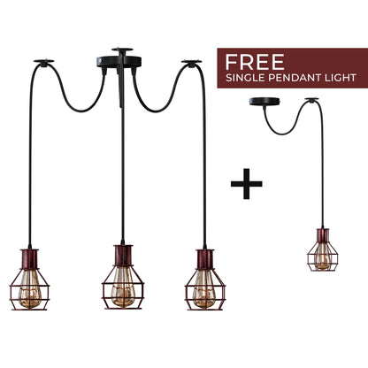 Cage Spider Pendant – 3-Way, or 2-Way + Single Pendant, E27 - photo 11
