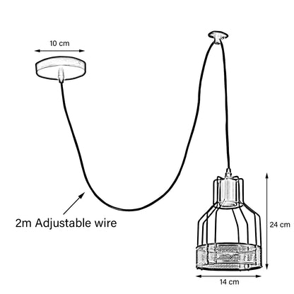 Bird Cage Swag Pendant – Black, 2 m Cable, Hook or Pulley - photo 3