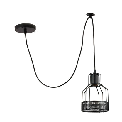 Bird Cage Swag Pendant – Black, 2 m Cable, Hook or Pulley - Black, Bird Cage, Swag Hook, Without Bulb