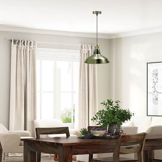 Industrial Pendant Light – Barn, Gloss Dome, Cone or Hemp Shade